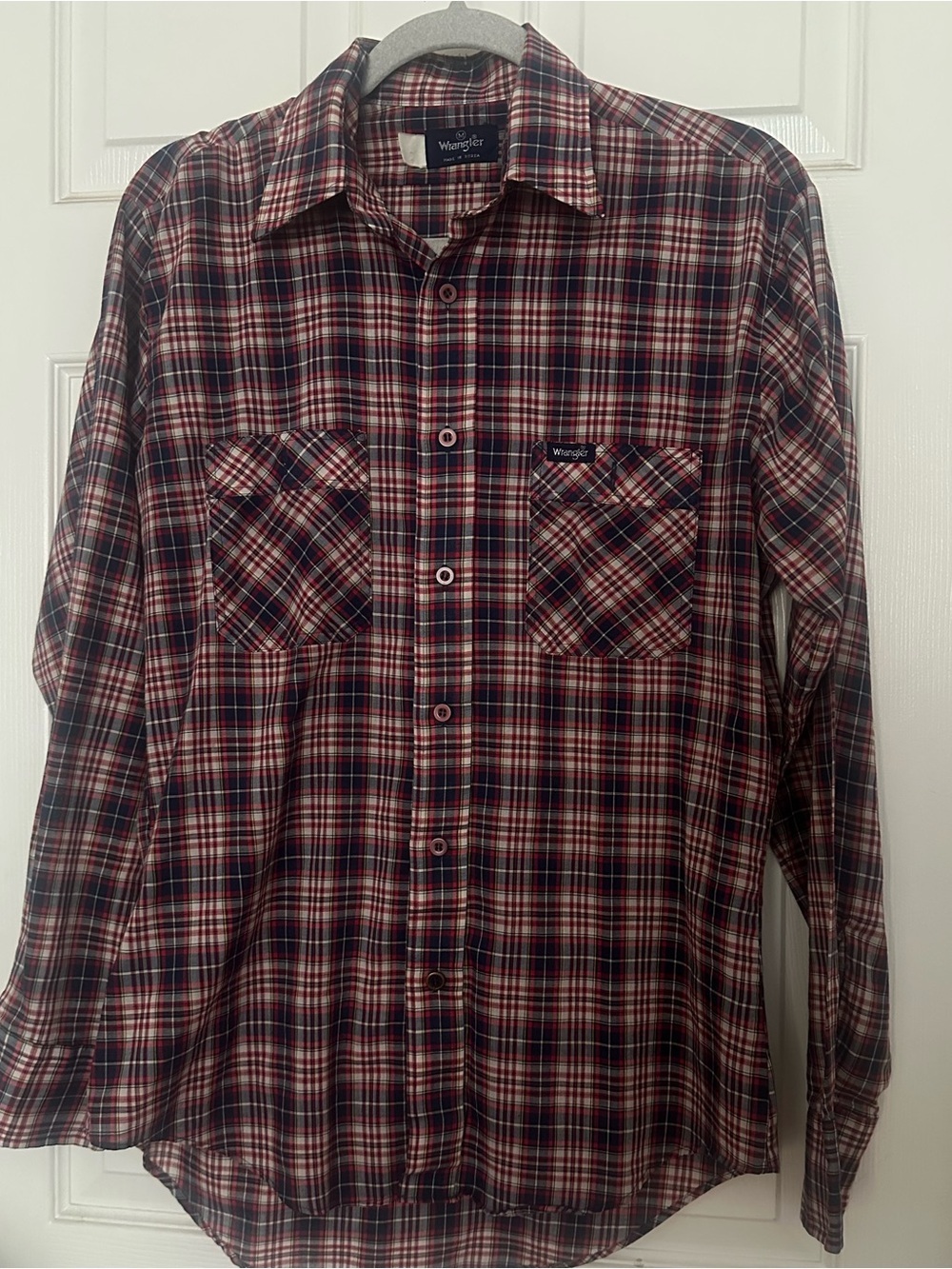 Vintage Wrangler Long-Sleeve Plaid Button-Up Shirt